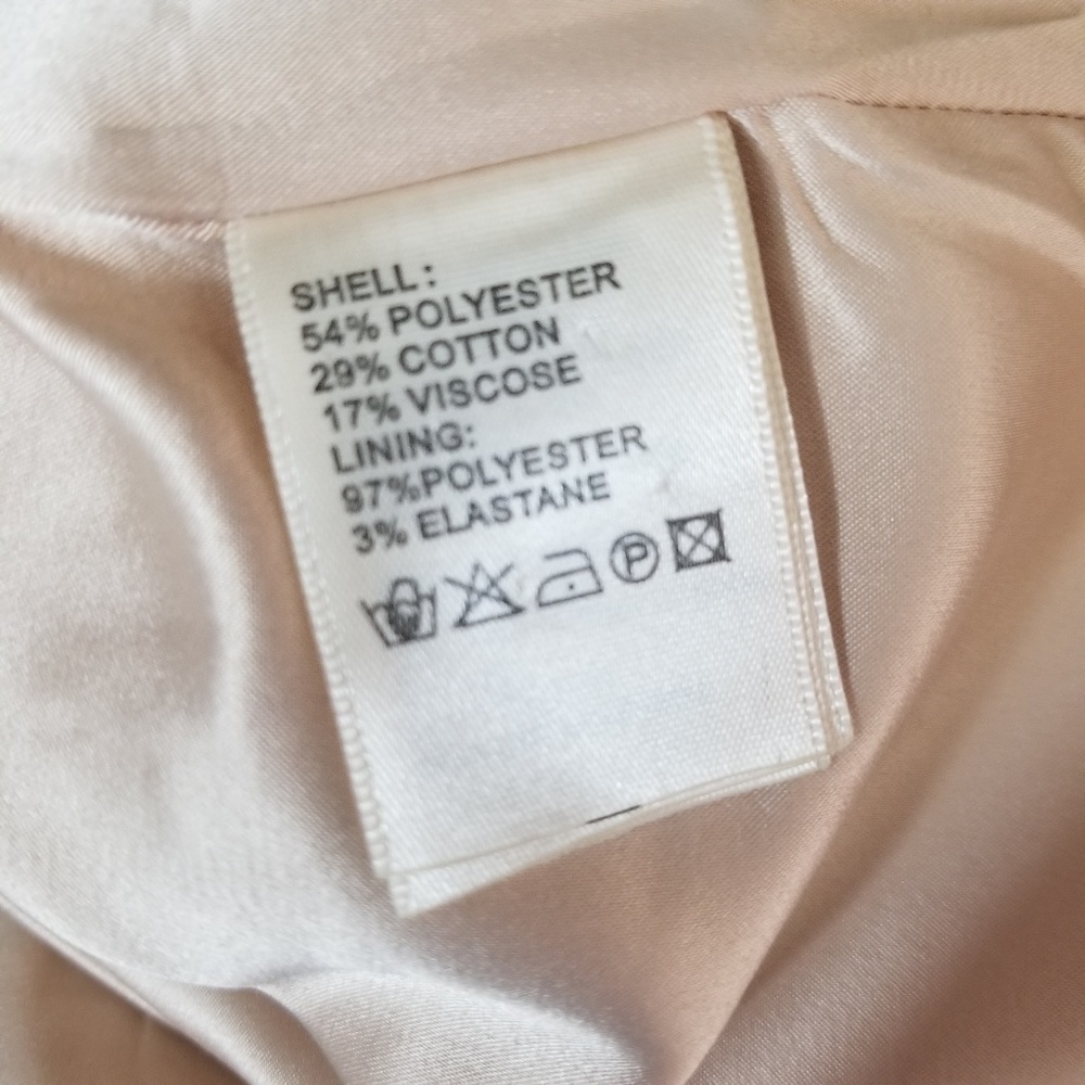 Darling dress cream brocade short sleeve scoop neckline back zipper size M - Picture 9 of 9